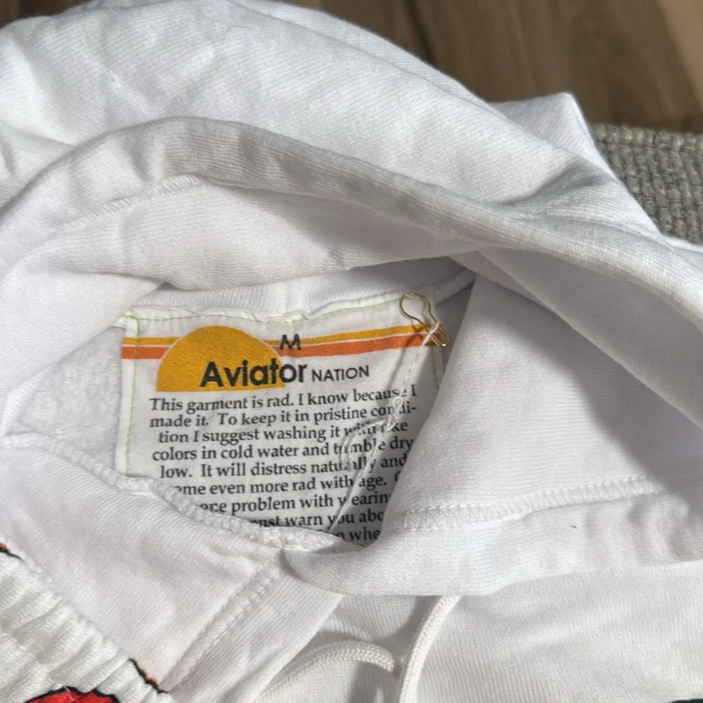 Aviator Nation Smiley Face Repeat‎ Set Shorts//Sleeveless Hoodie Size Medium - Picture 2 of 9